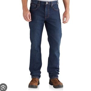 NWOT Carhart Medium Dark Wash Straight Leg Jeans